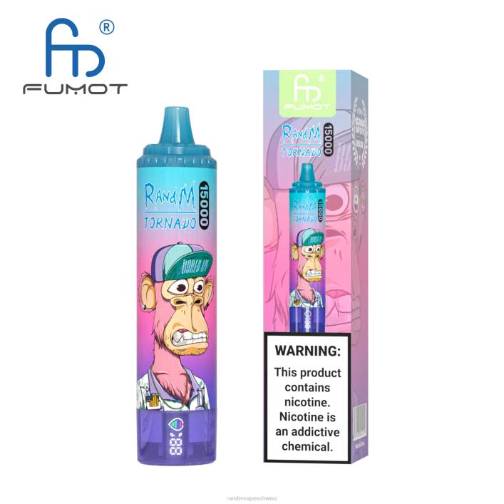 RandM Tornado Schweiz | Fumot RandM Tornado 00P223 15000 Vape-Gerät mit Akku und E-Liquid-Display Version 1 Ananaseis